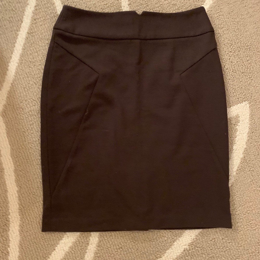 Brown Ponte Pencil Skirt - Picture 2 of 5